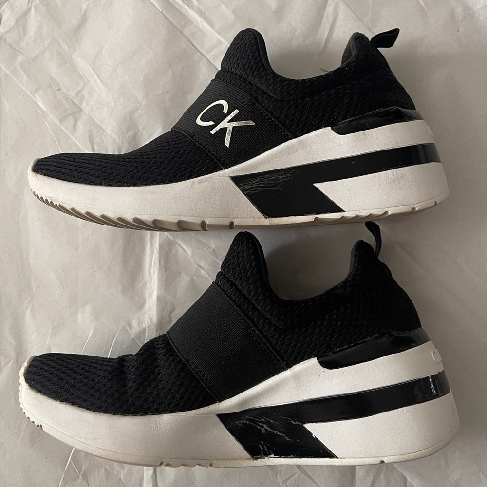 Black Calvin Klein Slip-On Sneakers - Picture 3 of 5